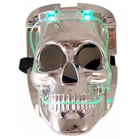 Endless Games LED Color Changing Silver Chrome Skull Face Halloween Mask EN3331703